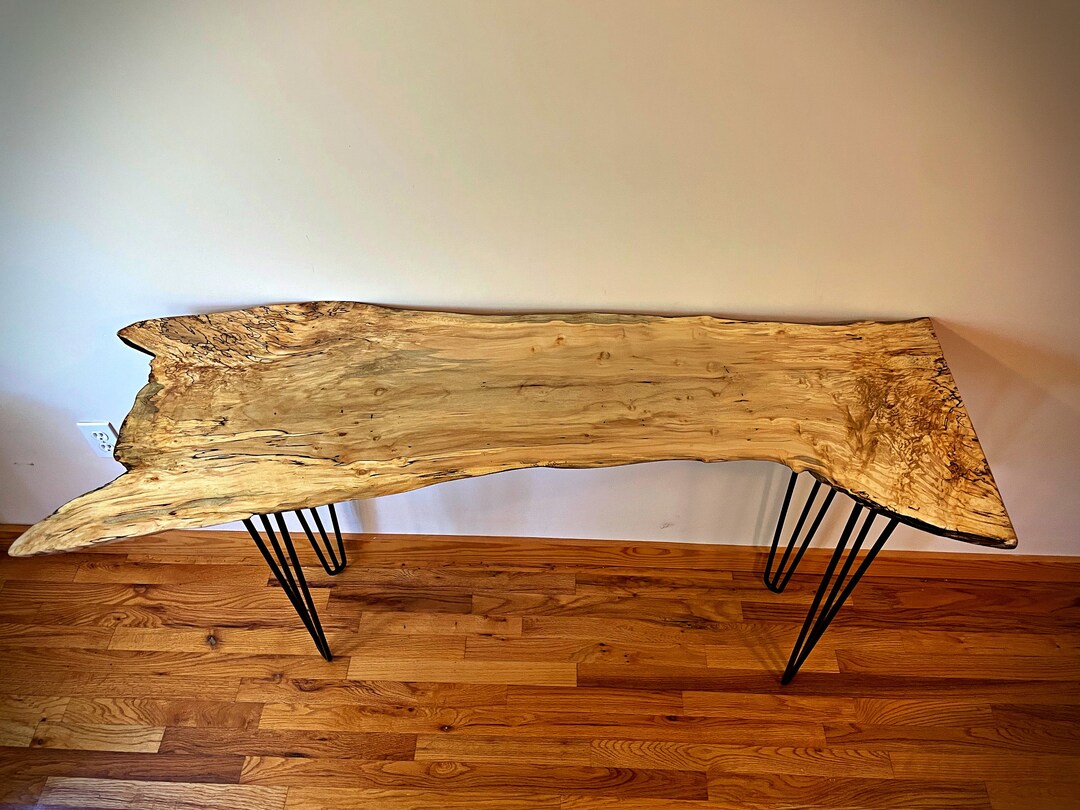 Unique Spalted Maple Live Edge Hall Table Highly Figured Etsy