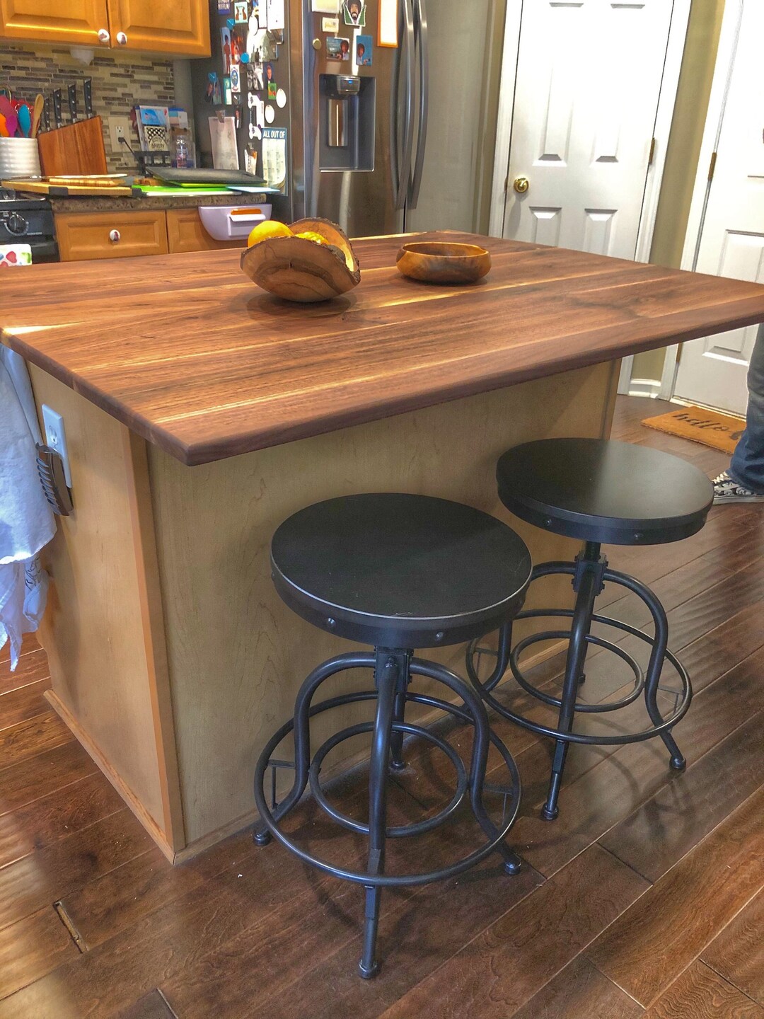 Custom Black Walnut Kitchen Island/countertop, Custom Wood Kitchen