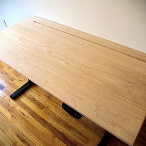 Appalachian Curly Maple Electric Adjustable Standing Desk , Fully Customizable Desk, Studio Desk, Recording Desk, Executive Desk