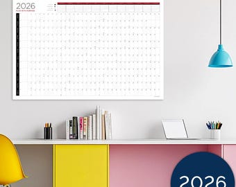 2026 Large Wall Planner 24×36 | Modern Year at a Glance Calendar