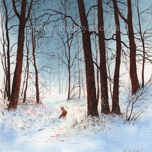 Limited Edition Giclee Print/ Fox in the Forest/Fox Art