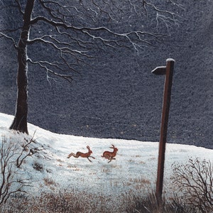 Fright Night, hares limited edition print