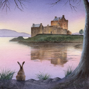 Hare Print, Limited Edition Giclee, Eilean Donan Castle