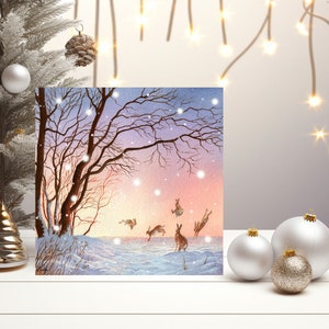 Christmas Card/Snow card/Hare art