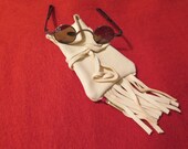 Vintage Sunglasses 18th Century Authentic Spectacles Sun glasses with Round Lens soft elk leather Bag included