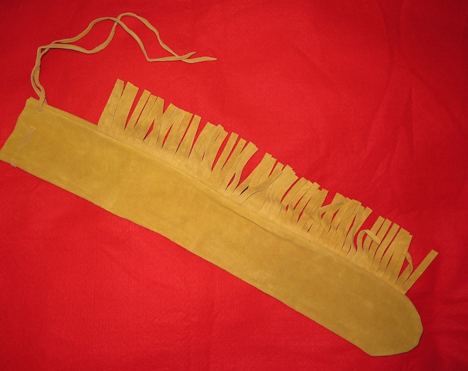 Leather Pipe Bag & Purses - Native American 24” Long Fringe Buckskin Style Flute Bag - Protects Flute from Scratches