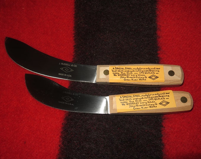 Native American Buffalo Skinners also called the Nessmuk knife Fur Trade Hunting Knife's Original genuine J Russell & Co Green River knife