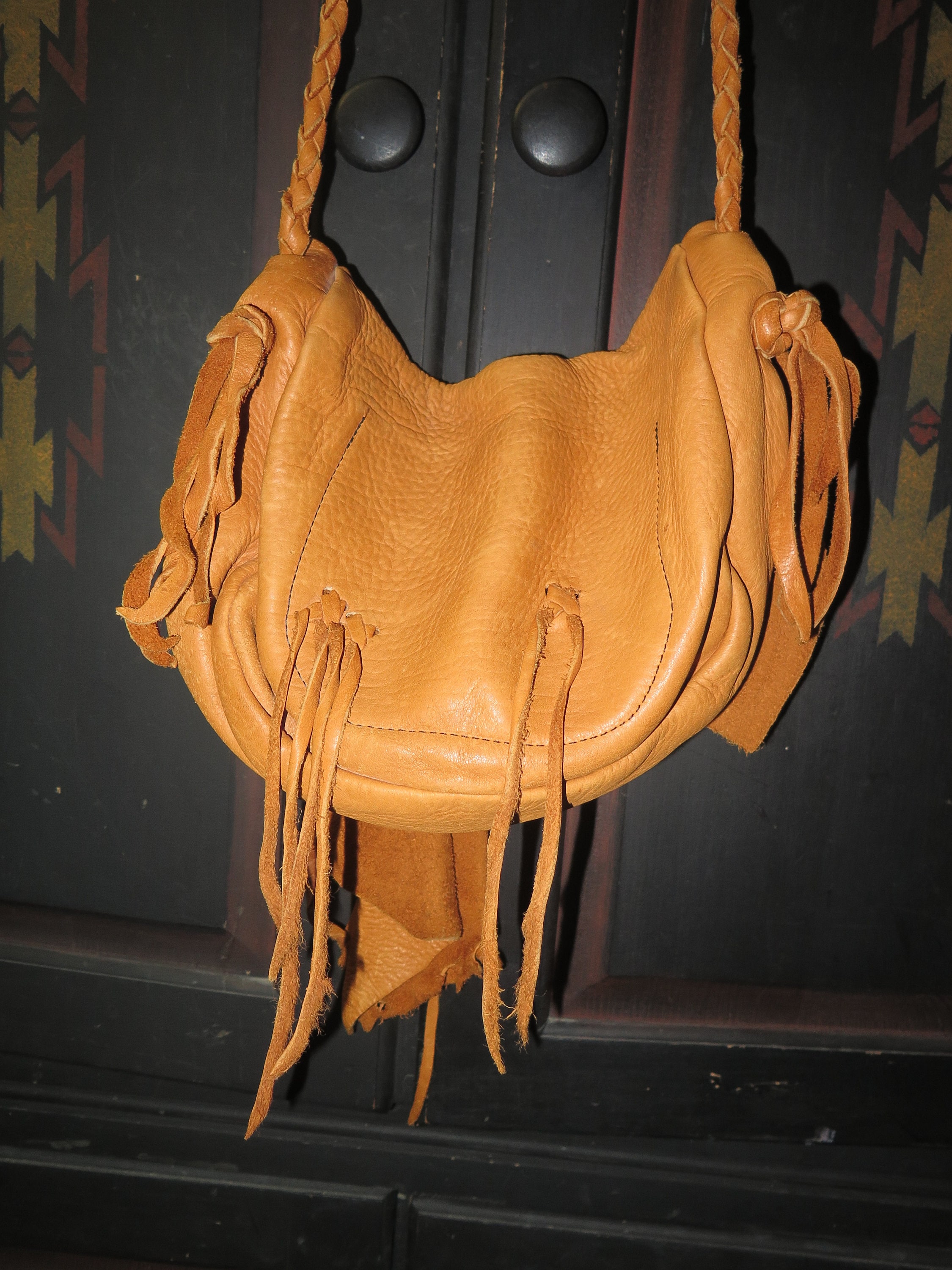 Buy Native American Light Brown Deerskin Leather Tobacco Bag W/ Burned  Thunderbird Design Online in India - Etsy
