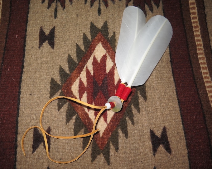 Native American Accessories  Hair Tie as part of your Regalia, replica Bald Eagle Tail Feathers are attached, that's the Symbolism Power
