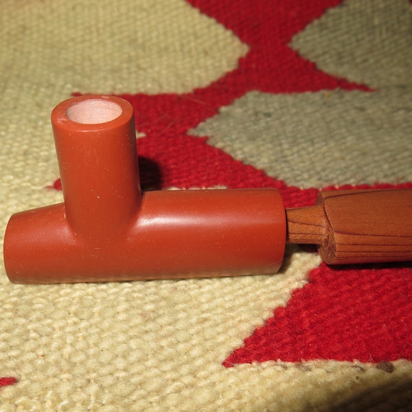 Peace Pipe Native American Pipe Handcrafted Catlinite Plains ceremonial pipes and Sacred Cedar Pipe Stem