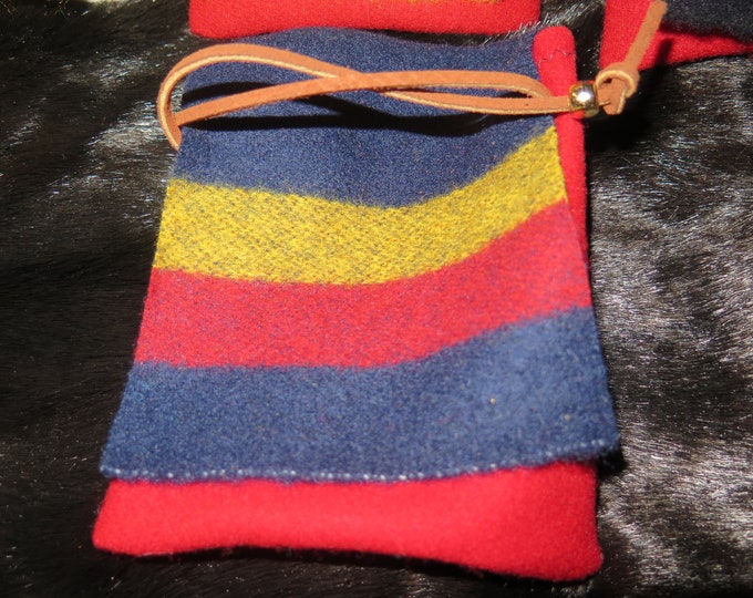 Native American Tote Handmade Bag -Bags & Pouch Regalia Trade Cloth Perfect size Bags sachets for your favorite Herbs or personal items.