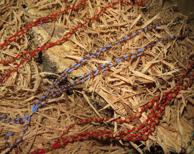 Native American Made Jewelry NAVAJO MADE Authentic EX/Large Double Strand Ghost Bead Necklace mixed colors only Cedar Berry Necklace Regalia