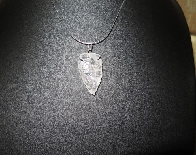 Necklace Crystal Stone Arrowhead Pendant  Medallion Jewelry Native American - Serpentine Sterling Silver Arrowhead Pendant Necklace