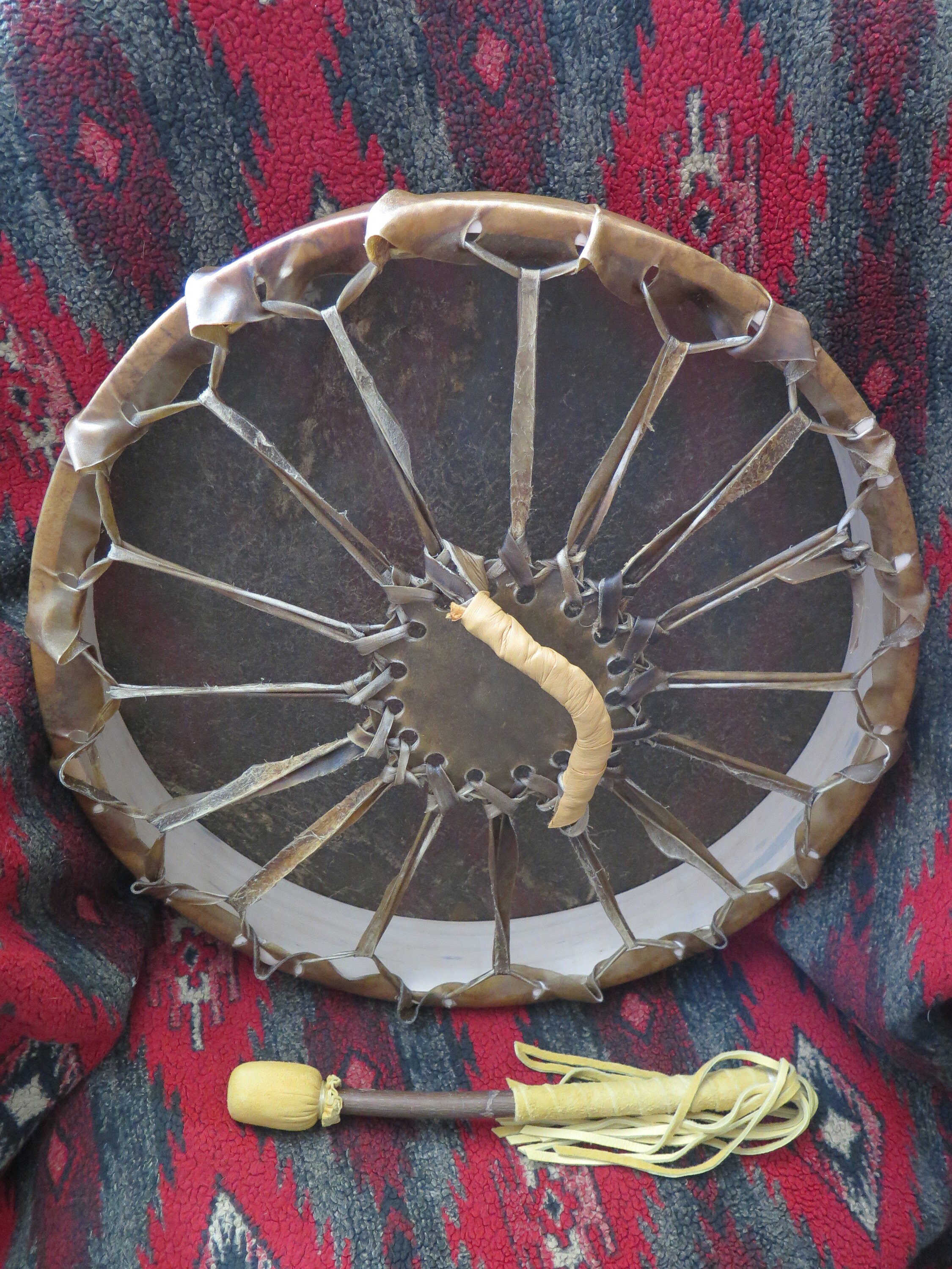 Native American 12 Buffalo Hide Drum have that something special these