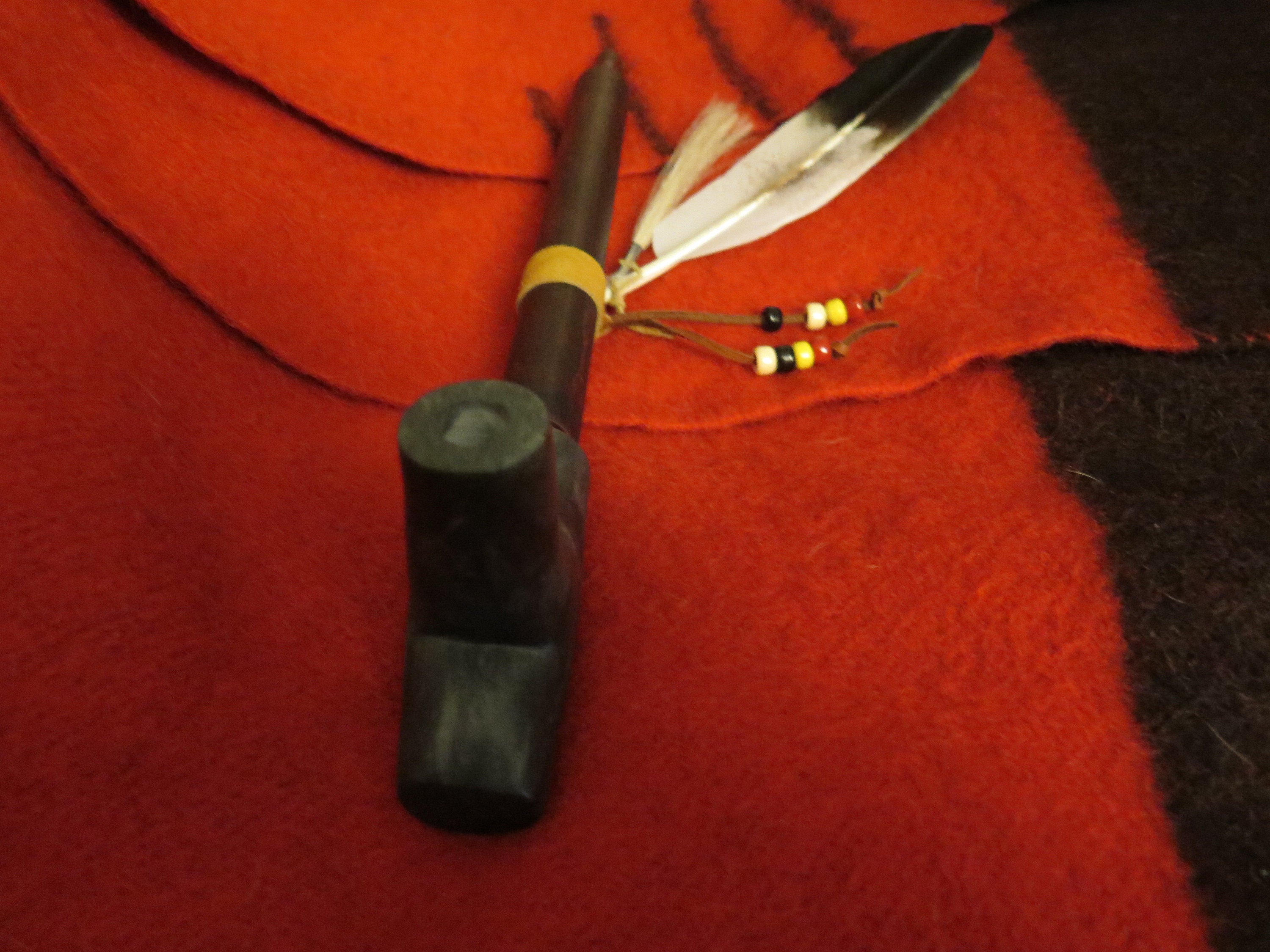 Native American Pipe Plains Indian Pipe Bowl w/Stem Personal Ceremonial