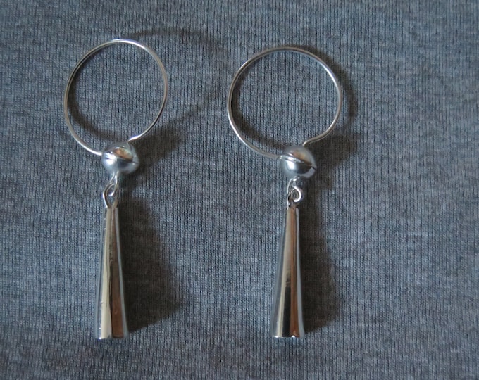 Ball & Cone Earrings -1680s Native American Collectible  Historically Accurate German Silver Jewelry Made from high-quality German silver