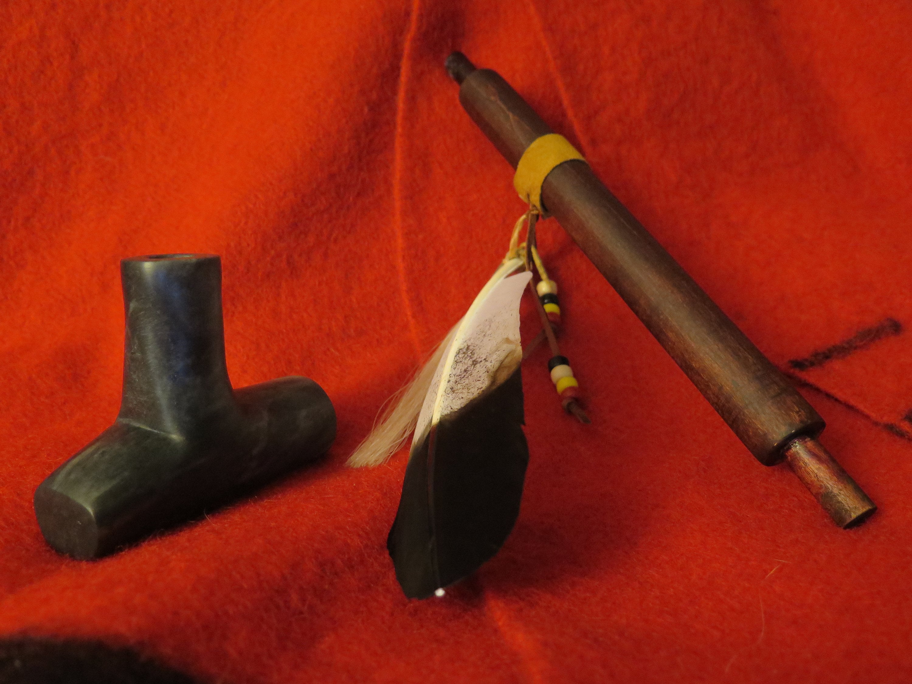 Native American Pipe Plains Indian Pipe Bowl w/Stem Personal Ceremonial