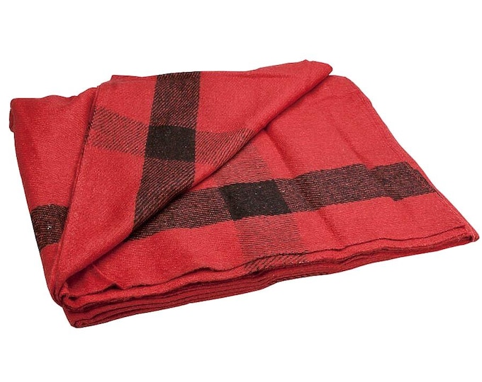 Vintage Camp Style Wool Blanket - 60”x80” - Original Historical Collectible Home Living Decor”