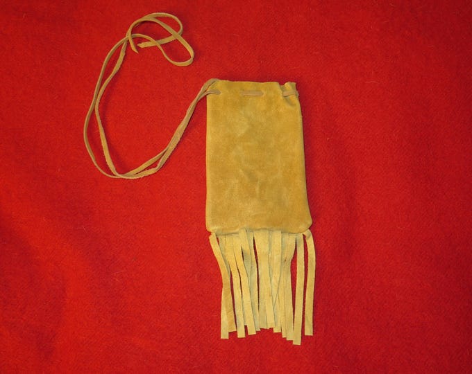 Leather Storage Bag - Native American Pouch for Pipe & Sacred Items - Multi-use Bag (4.5” x 7”) medicine bag carry bag