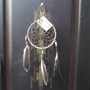 Navajo Handmade Dreamcatcher: Natural Brown, Native American image 2