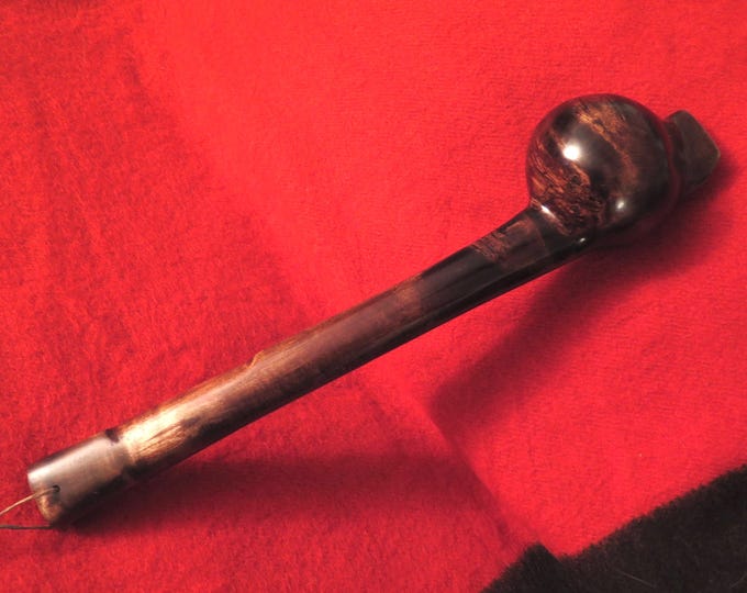 Authentic Handmade Native American made Ball Head Club - Historical Artifact with Burl Wood Display Stand - Collectible Decorative Piece”