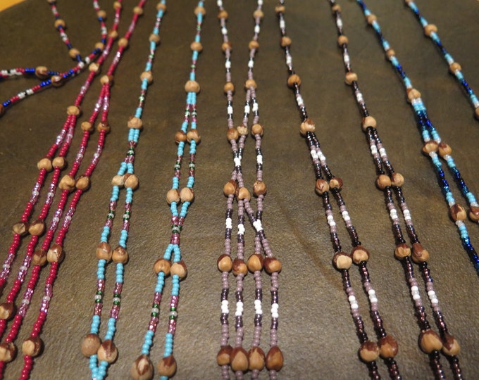 Native American Made Jewelry NAVAJO MADE Authentic EX/Large Double Strand Ghost Bead Necklace mixed colors only Cedar Berry Necklace Regalia