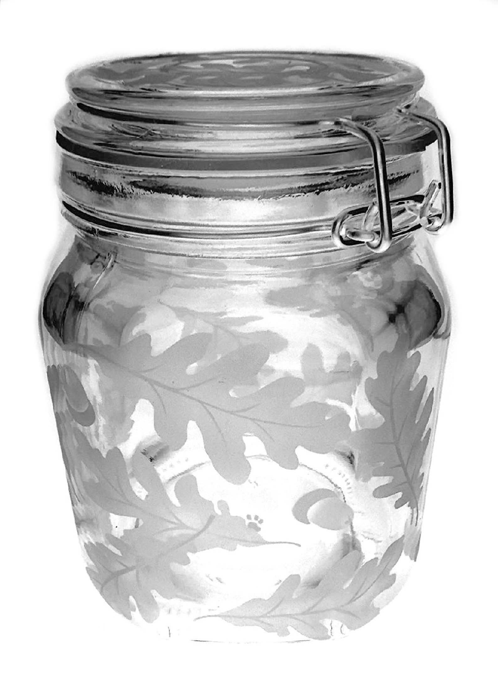 Incisoart Hand Etched Glass Jar Airtight Anchor Hocking Etsy