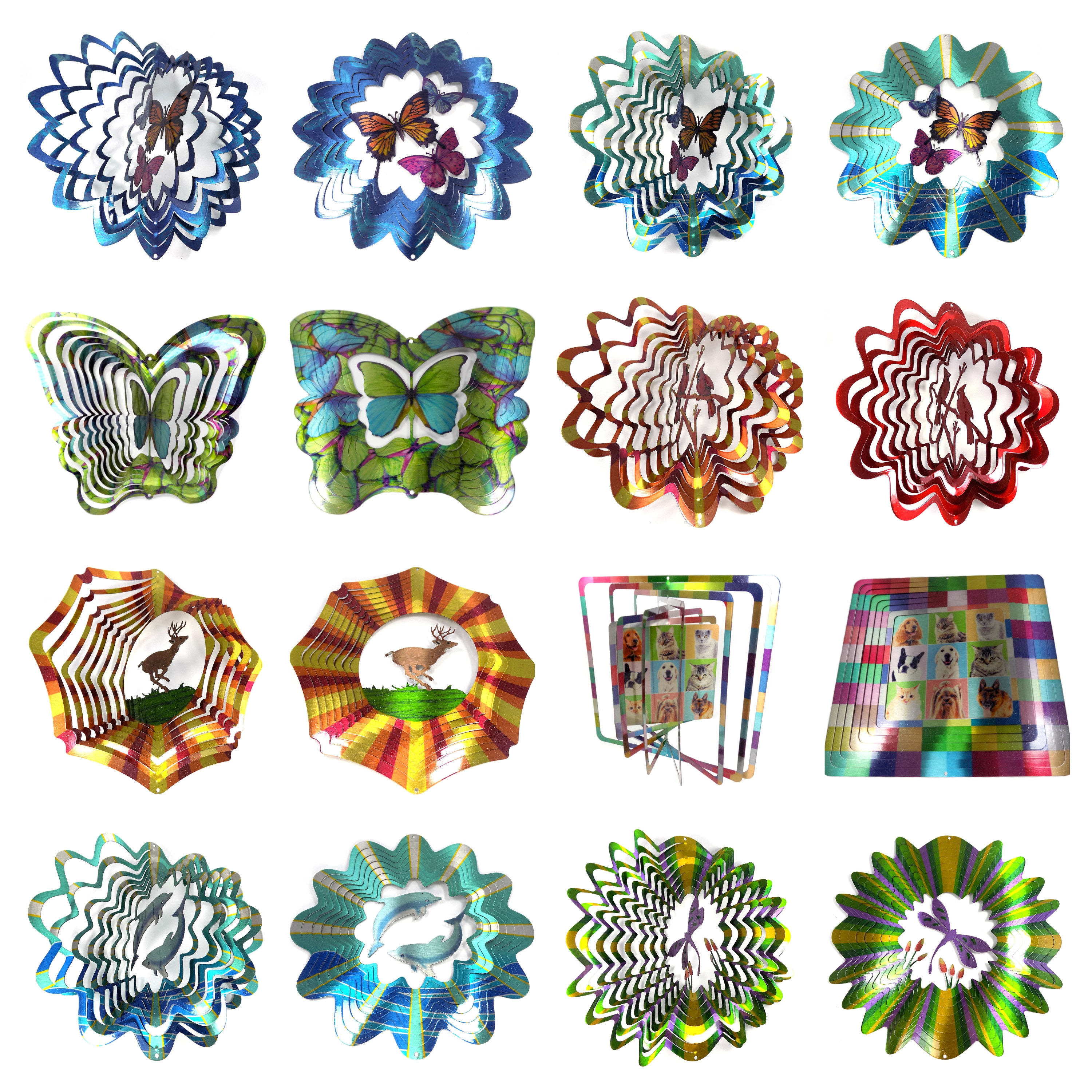 WorldaWhirl 3D Wind Spinner, Dolphin Multi Blue Teal Silver