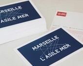 Postcard anagram Marseille/asylum sea.