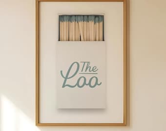 Bathroom Matchbooks Print Matches Poster Funny Bathroom Sign The Loo Print Guest Bathroom Decor Powder Room Art Funny Bathroom Art Blue