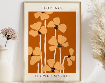 Flower Market Florence Print - Floral Artwork - Spring Decor - Flower Market Print - Modern Art - Gallery Wall Print - Spring Print