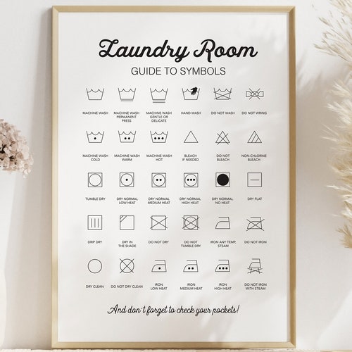 Laundry Symbols Print Laundry Instructions Washing | Etsy Canada