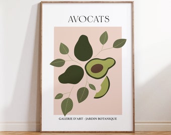 Avocado Art Print - Kitchen Wall Art - Fruit Art Print - Fruit Market Art Print - Avocado Illustration - Kitchen Decor - Avocado Poster