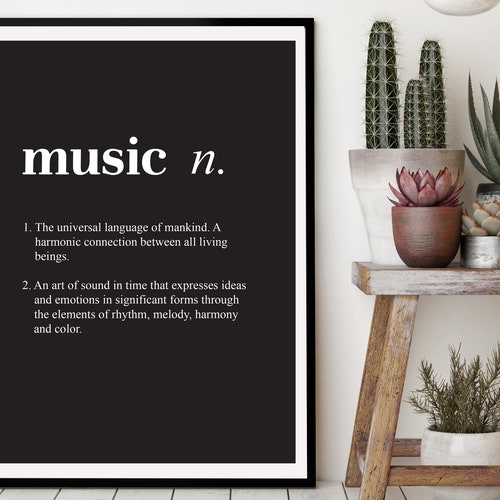Music Definition Print Definition Poster Music Wall Art Etsy