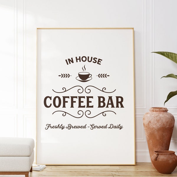 Coffee Bar Sign, Home Coffee Bar Decor, Minimalist Coffee Print, Home Decor, Prints for Home Coffee Bar, Coffee Sign, Kitchen Wall Art