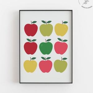 Apple Print Skandinavisches Dekor Nordisches Design Mid Century Modern Küche Wandkunst Küchendruck Apple Art Print Bild 1