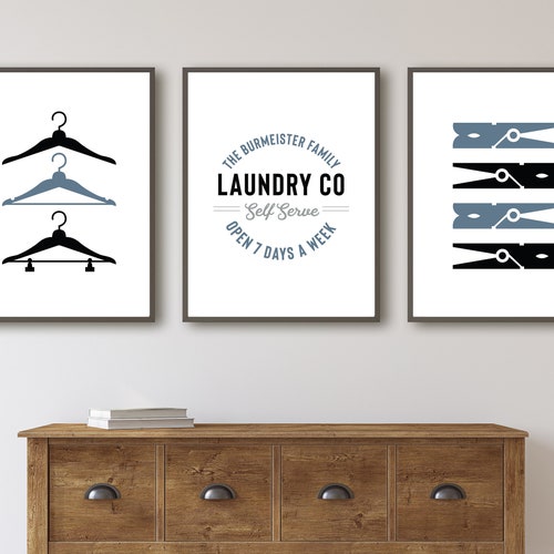 Laundry Room Set of Two Prints Printable Art Laundry Wall - Etsy