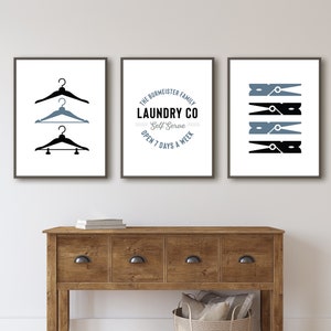 Laundry Room Prints Personalized Laundry Sign Set of 3 Laundry Room Art Prints Laundry Room Decor Wall Art Set Laundry Prints image 5