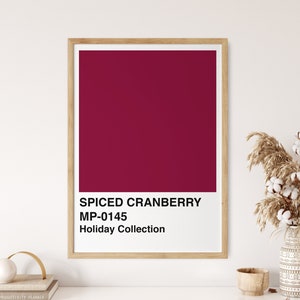 Colour Chip Print Holiday Print Colour Swatch Print Cranberry Art Burgundy Print Colour Swatch Poster Modern Art Print 画像 1