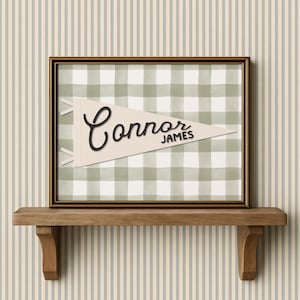 Personalized Nursery Name Sign Kids Name Pennant Banner Vintage Pennant Wall Art Custom Baby Name Print Personalized Baby Shower Gift Idea