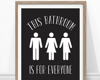 unisex bathroom sign transgender bathroom bathroom art gender inclusive bathroom sign black and white - Transgender Bathroom Sign unisex bathroom sign transgender bathroom bathroom art gender inclusive bathroom sign black and white - Transgender Bathroom Sign