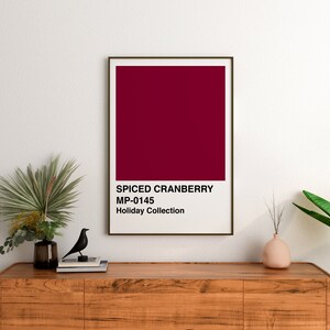 Colour Chip Print Holiday Print Colour Swatch Print Cranberry Art Burgundy Print Colour Swatch Poster Modern Art Print 画像 4