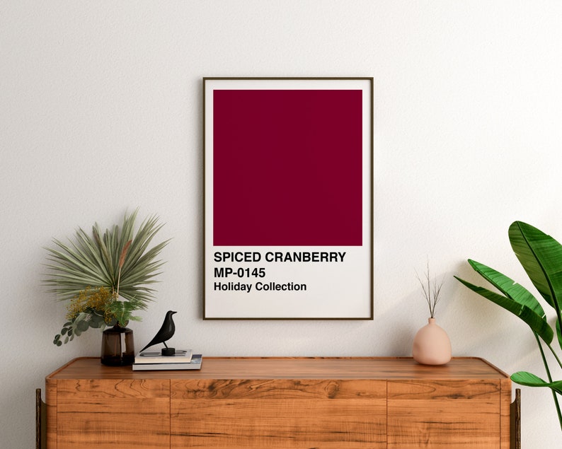 Colour Chip Print Holiday Print Colour Swatch Print Cranberry Art Burgundy Print Colour Swatch Poster Modern Art Print 画像 4