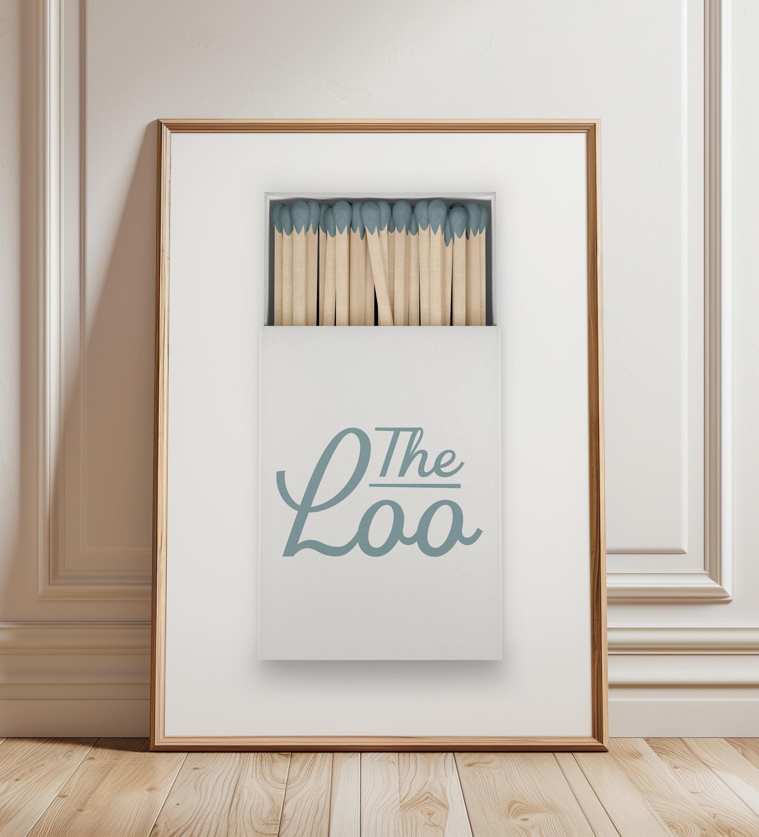 Bathroom Matchbook Print, The Loo Print, Bathroom Wall Art, Vintage Matchbook Art, Aesthetic Bathroom Sign, Powder Room Art, Matches Print