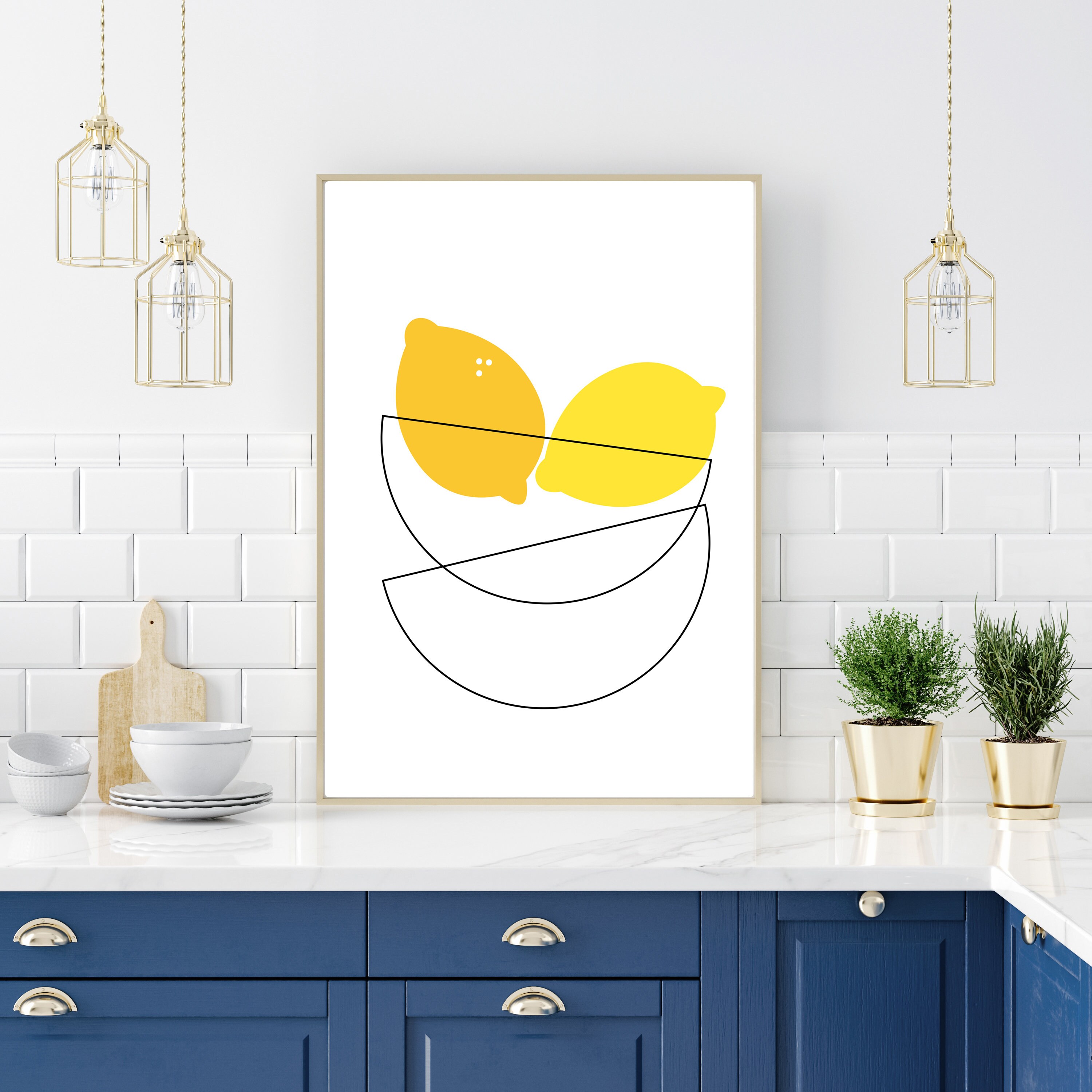 Lemon Print Kitchen Wall Art Lemon Wall Art Lemon Decor | Etsy