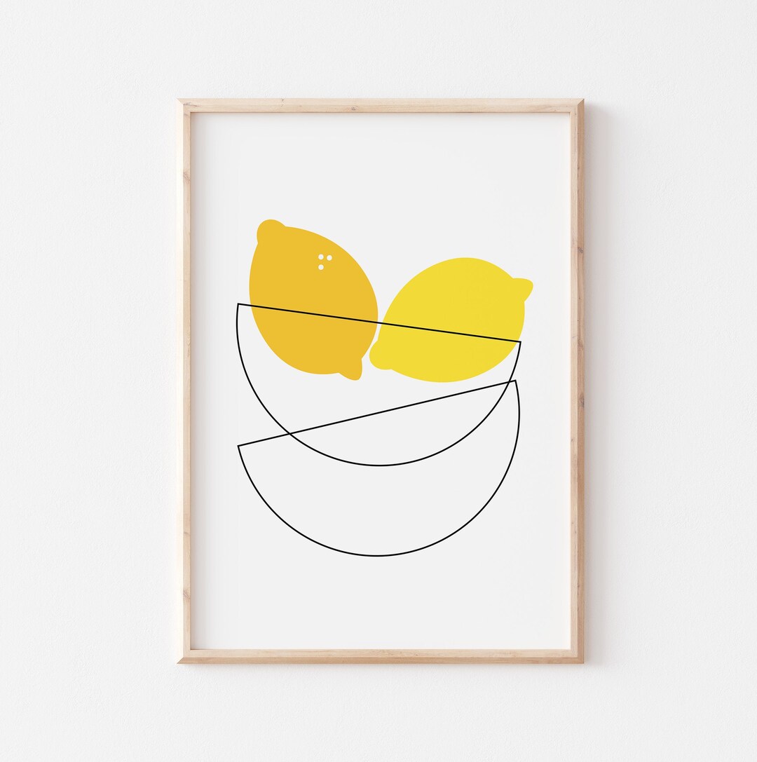 Lemon Print Kitchen Wall Art Lemon Wall Art Lemon Decor Kitchen Print