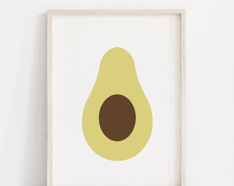 Avocado Print - Kitchen Art - Minimalist Art - Scandinavian Art - Avocado Art - Kitchen Print