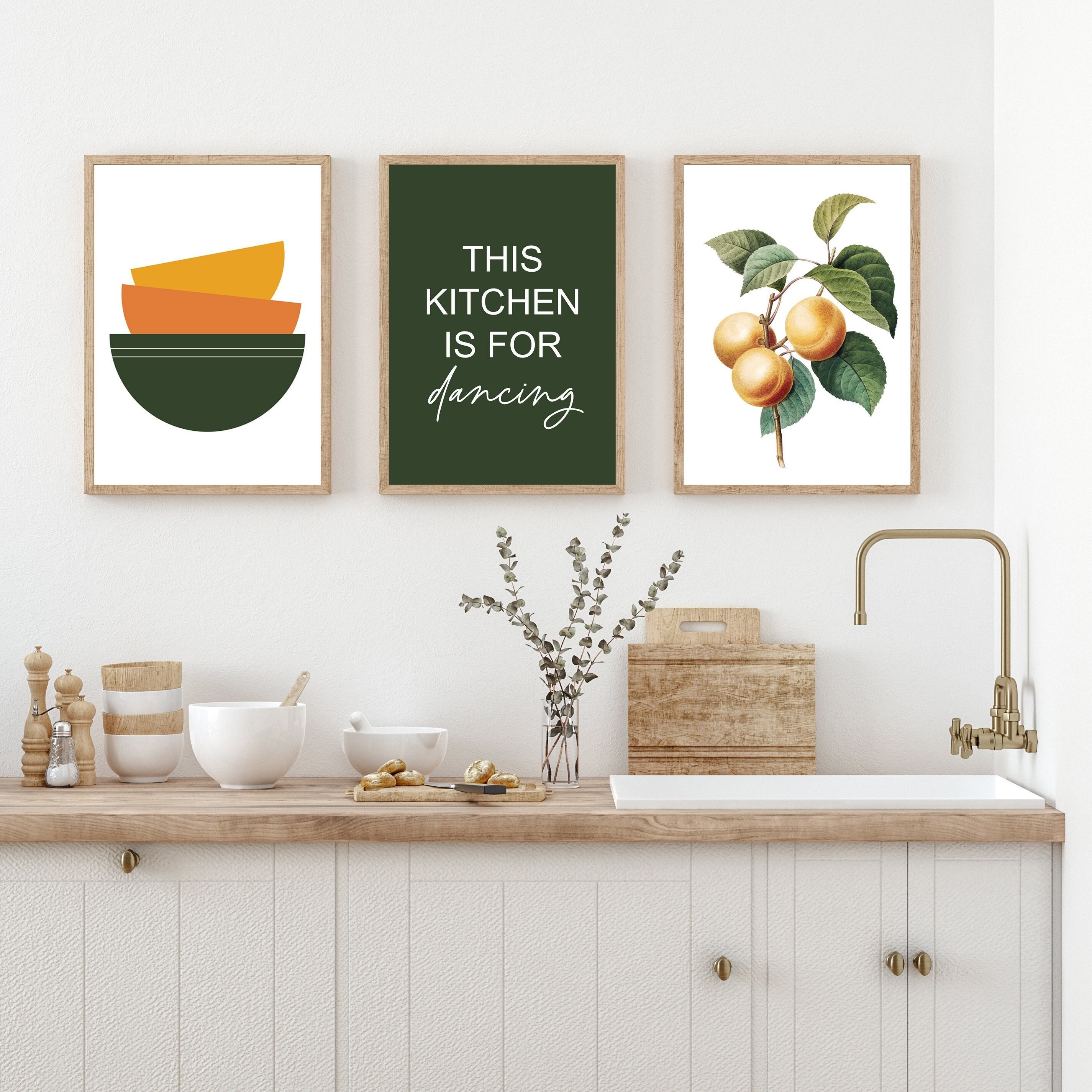 KITCHEN WALL ART, Kitchen Decor,Funny Kitchen Print,This Kitchen Is For  Dancing,Quote Prints,Typogra Art Print by TypoHouse