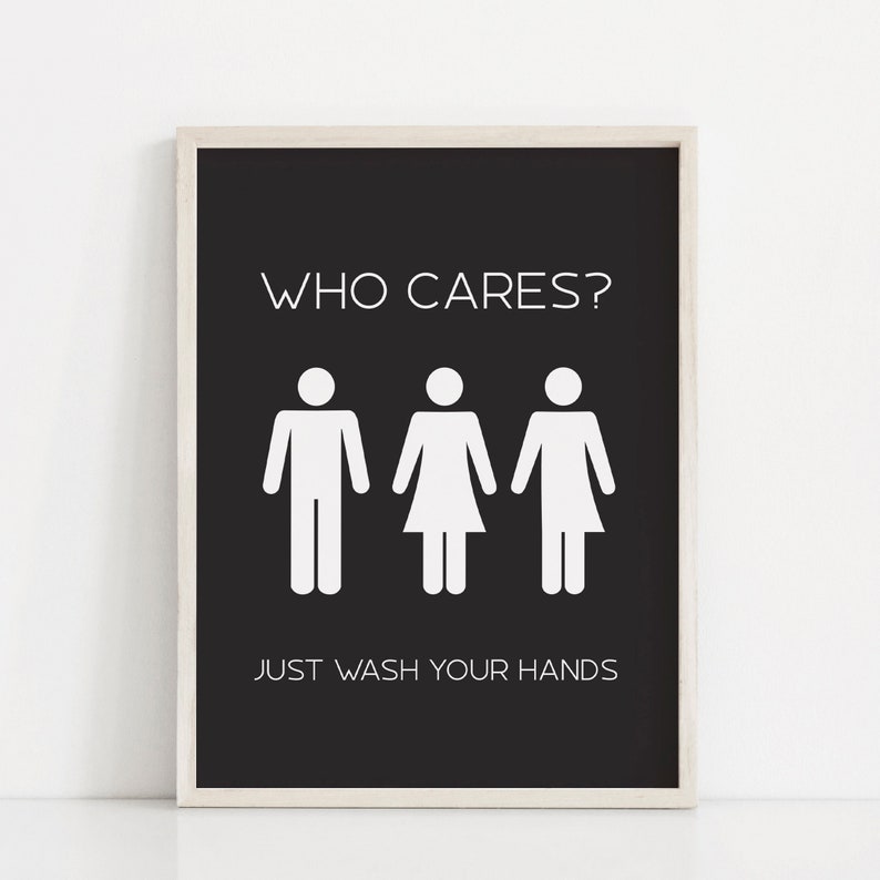 Bathroom Wall Art Gender Neutral Bathroom Art Social Justice - Etsy
