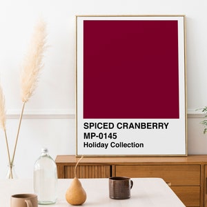 Colour Chip Print Holiday Print Colour Swatch Print Cranberry Art Burgundy Print Colour Swatch Poster Modern Art Print 画像 3